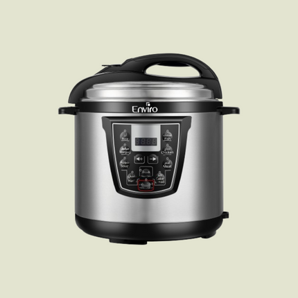 6 Liters Stainless steel, black multifunction electric pressure cooker by Enviro Appliances Pakistan