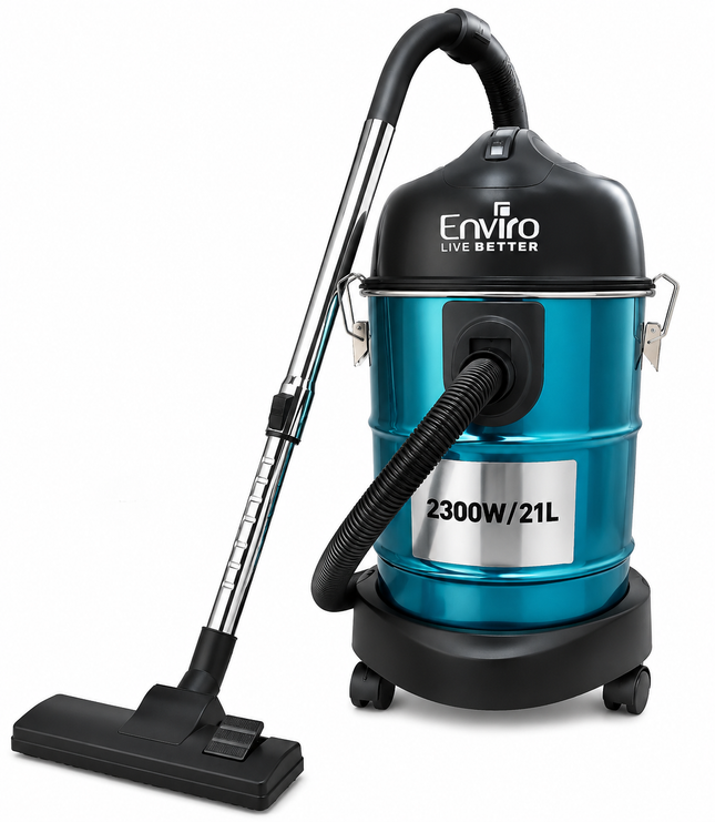 Enviro 3 in 1 Heavy Duty Wet & Dry Vacuum Cleaner with Blower | 2300W Powerful Motor | 21L Stainless Steel Tank | High Suction Power for Home, Office, Sofa & Carpet Cleaning | Multi-Surface Cleaner | EVC-2123-WD
